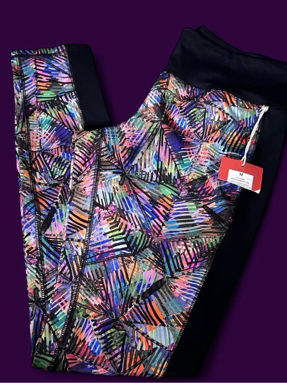 Mossimo Supply Co. Girls' Multicolor Geometric Print Leggings with Black Panels